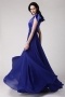 Royal One Shoulder Blue Zipper Floor Length Formal Bridesmaid Dress