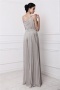 Simple Grey One Shoulder Ruffles Chiffon Floor Length Formal Bridesmaid Dress