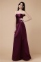 Elegant Strapless Ruffles Zipper Satin Floor Length Formal Bridesmaid Dress
