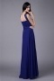 Royal Blue Strap Beading Ruffles Chiffon Floor Length Formal Dress