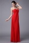 Sexy Simple Strapless Red Chiffon Floor Length Formal Bridesmaid Dress