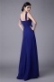 Modern Blue Strap Ruffles Zipper Floor Length Formal Bridesmaid Dress