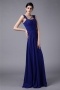 Modern Blue Strap Ruffles Zipper Floor Length Formal Bridesmaid Dress