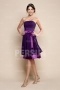Sexy Backless Purple Chiffon Short Formal Bridesmaid Dress