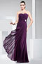 Sexy Backless Ruffles Purple Chiffon Floor Length Formal Bridesmaid Dress