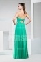 Chic Green Beading Ruffles Chiffon Floor Length Formal Dress