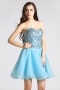 Gorgeous Sweetheart Organza Blue A Line Short Formal Bridesmaid Dress