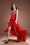 Sexy One Shoulder Tencel A Line Red Beading Long Evening Dress
