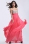 Chic Pink Sweetheart Long Tencel Strapless Beading Formal Dress