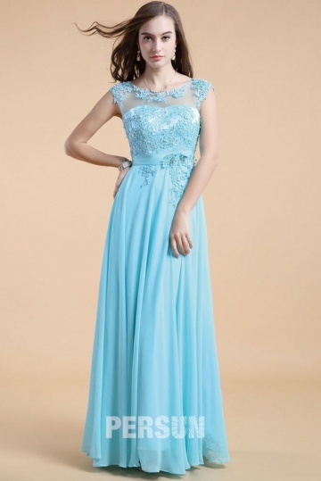 blue lace formal bridesmaid dress