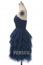 Chic Ruching Short Empire Blue Formal Dress Persun