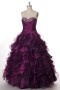 Gorgeous Sweetheart Long Purple A Line Ruched Evening Dress