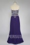 Vintage Beaded Bodice Strapless Purple Long Formal Dress