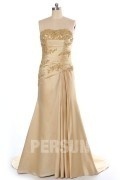 Chic Golden Trumpet Strapless Long Prom Dress