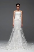 Beautiful Tulle Sweetheart Lace Long Wedding Dress