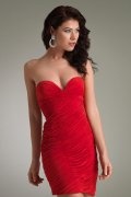 Strapless Ruched Red Short Prom / Cocktail Dress