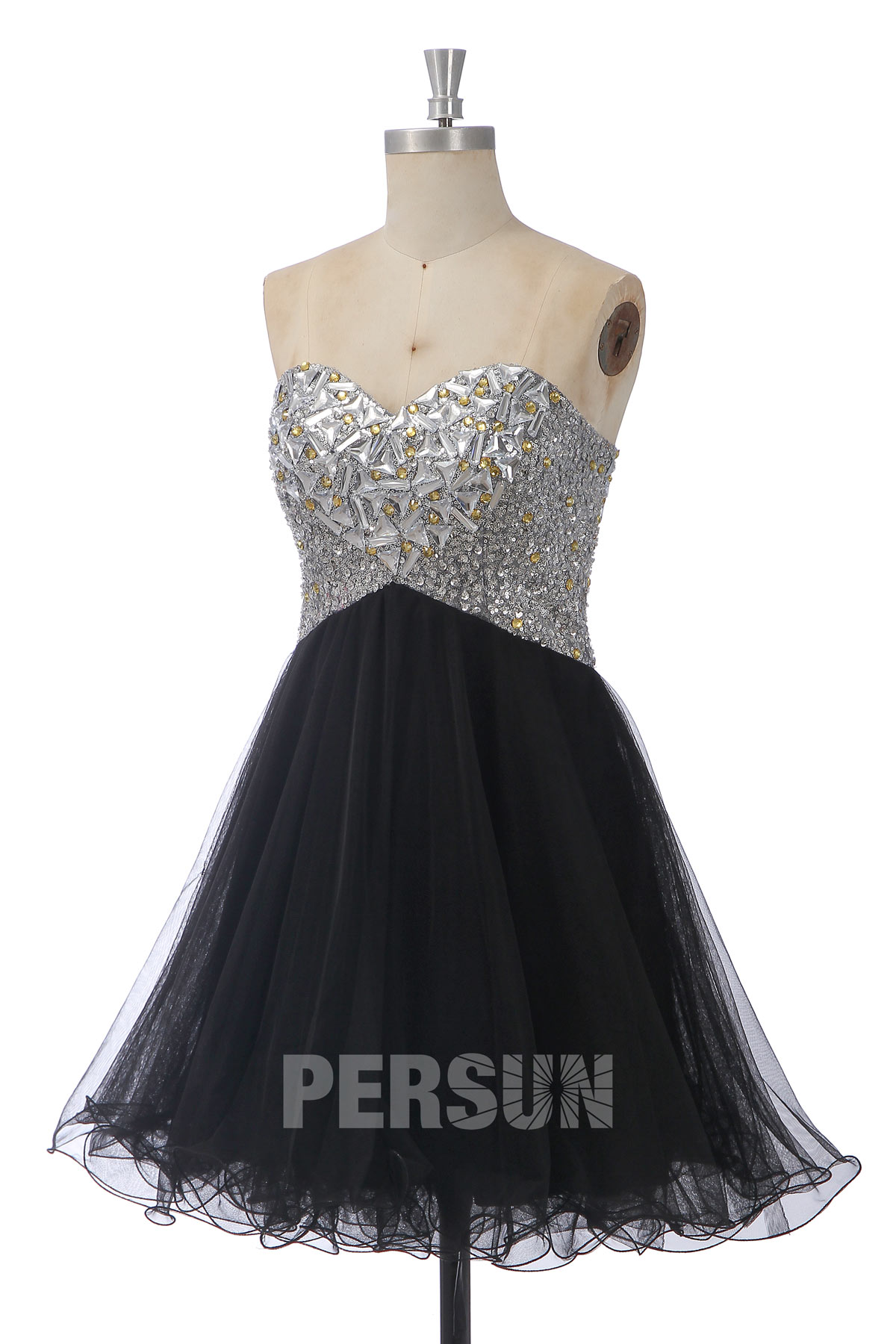 Beading Sequins Sweetheart Tulle Short A line Cocktail Dress