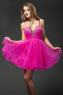 Sweet Beading Sweetheart Tulle A line Cocktail Dress