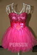 Cute Sweetheart Empire Sequined Short Cocktail / Homecoming Dress with Flower