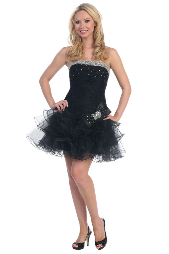 Robe De Cocktail En Tulle Courte A Ligne Orn E De Strass Sans