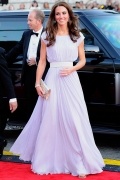 Prinzessin Kate Boot-Ausschnitt pleats Promi-Kleider aus Chiffon