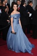 Penelope Cruz off shoulder ruched chiffon pleated open back Celebrity Dress