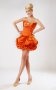 Pick Up Skirt Beaded Sweetheart Taffeta Orange Sheath Cocktail Dress