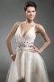 Cute V neck Beading High low Organza Cocktail Dress