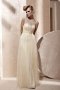 Ruched Draping Boat neck Tulle A line Evening Dress