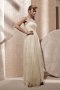 Ruched Draping Boat neck Tulle A line Evening Dress