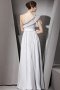 Pleated Beading One Shoulder Tencel A line Formal Evening Dress