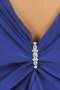 Ruffles V neck Chiffon Royal Blue Sheath Knee Length Formal Dress