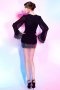 Sequins V neck Chiffon Black Column Short Formal Dress