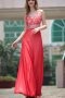 Beading Applique V neck ITY Long Red School Formal Dress