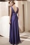 Noble Beading Pleated V neck Silk Purple Evening Dress