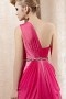 Beading Drapping Ombre One Shoulder Tencel Fuchsia Evening Dress
