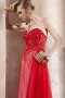 Beading Hand Tied Sequins Strapless Tencel Red Evening Dress