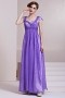 Beading Ruching Sequins Square Neck Tencel A line Long Evening Dress