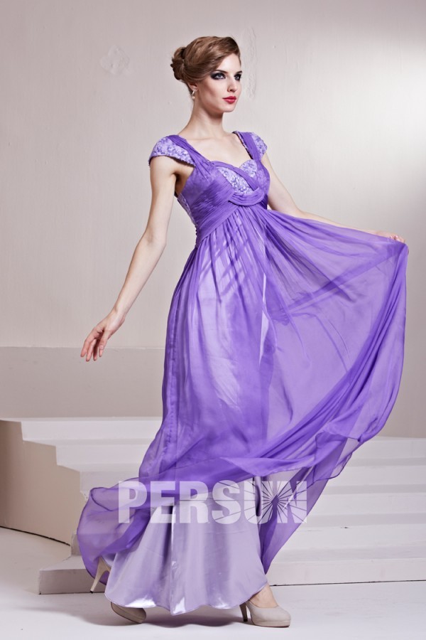 Beading Ruching Sequins Square Neck Tencel A line Long Evening Dress