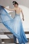Halter Backless Appliques Ruched Beaded Tencel Evening Dress