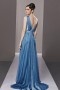 Gorgeous Boat Neck Ruched Lace Tencel Evening Dress