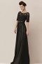 Gorgeous Boat Neck Beading Lace Embroidery Tencel Evening Dress