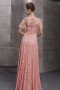 Awesome Lace Scoop Batwing Sleeves Chiffon Empire Long Evening Dress