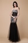 Elegant Black Tulle Beading Full Length Formal Evening Dress
