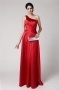 Sexy Red One Shoulder Lace Up Floor Length Formal Evening Dress