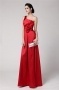 Sexy Red One Shoulder Lace Up Floor Length Formal Evening Dress
