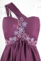 Elegant Beaded One Shoulder Chiffon Purple Short Formal Dress