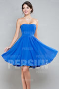 Ruched Sweetheart Short Chiffon A line Formal Dress