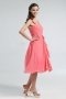 Ruched Straps Knee Length Chiffon A line Formal Dress