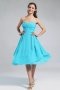 Ruched Sweetheart Chiffon Blue A line Formal Dress